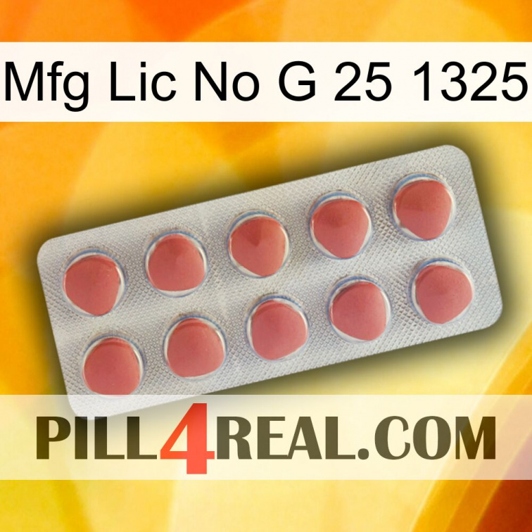 Mfg Lic No G 25 1325 18